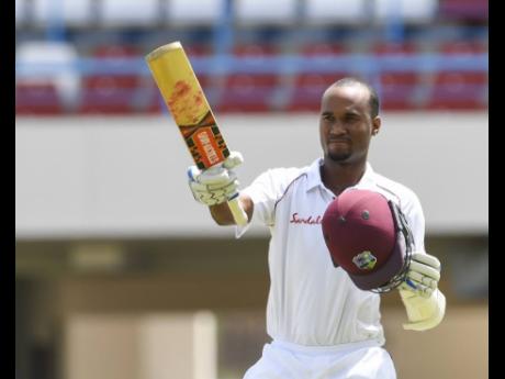 Kraigg Brathwaite is on 55 not out in West Indies' score of 112 without loss