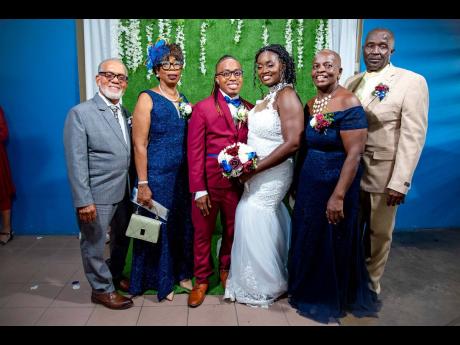 The day would not be complete without the presence of the newly-weds’ supportive parents: Clifford and Marcia Taffe (left), and Monica Cheese-McLean and Stennett McLean.