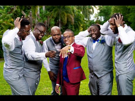 The groomsmen were all ‘grey’ but happy and excited about their friend’s union.