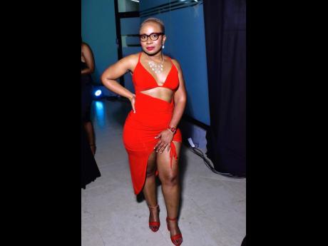 Television Jamaica’s Denise Walters was decked out in red from lips to toes.