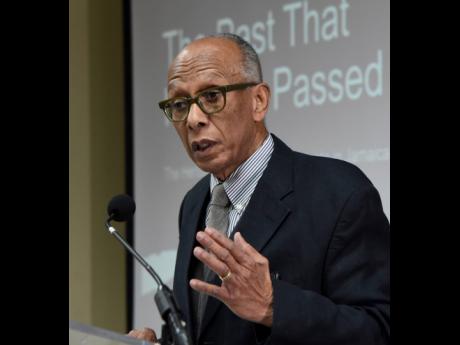 Professor Orlando Patterson giving a lecture on ‘The Past Has Not Passed: The Heritage of Slavery and Genocide in Jamaica’ during the Inaugural Rex Nettleford Distinguished Lecture at The UWI, Mona, on Friday.