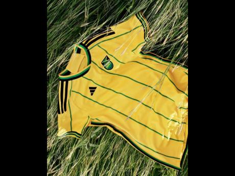 The Grace Wales Bonner-designed Adidas home kit for Jamaica’s national football teams.