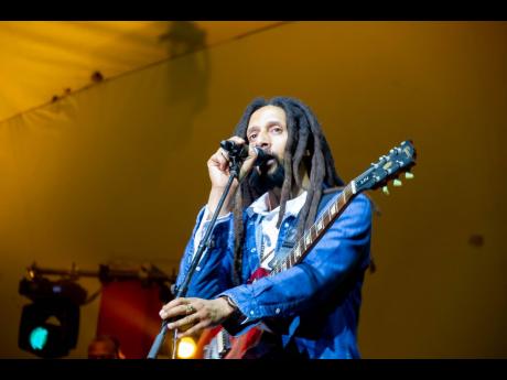 Julian Marley performs at the birthday celebration concert in honour of his father, Bob Marley, at Emancipation Park on February 6.