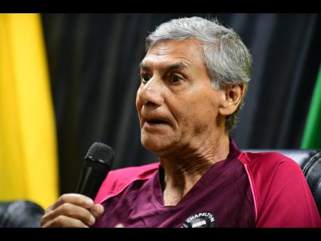 
Chapelton coach Clovis de Oliveira speaks during a Jamaica Premier League press conference at the Jamaica Football Federation office in New Kingston on Wednesday.