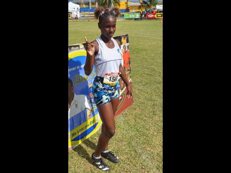 Giana Murray celebrates after winning the Class Four 100 metres at Western Champs. 