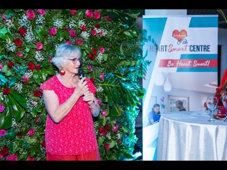 P.J. Stewart tells her story at the Heart Smart Centre Wear Red affair in Montego Bay. 