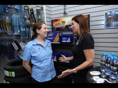 Mercedes-Benz’s Brand Sales Manager, Amanda Issa (left) and Stewart’s Automotive Group’s Managing Director, Jacqueline Stewart Lechler discuss the success of Automotive Art’s newest location