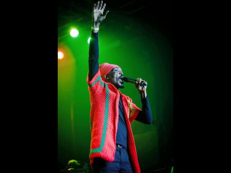 Reggae veteran Anthony B salutes all the patrons during his performance at the inaugural staging of the Black and Proud reggae concert in February.