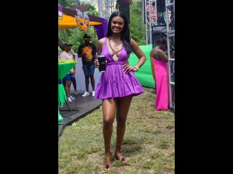 PROVEN’s Kayela Swaby donned a flirty purple sundress.