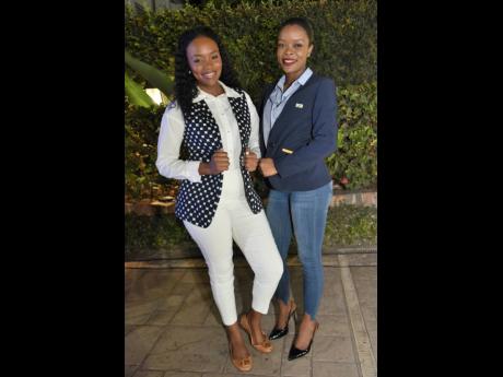 National Commercial Bank’s Private Banking Officer Tia Robinson (left)and private client account executive Jhenelle Nicholson brought casual yet chic fashion to the EduFocal Group 11th anniversary celebrations at the Summit Hotel in New Kingston.