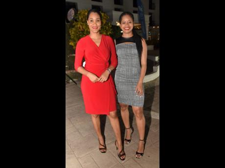 Sequoia Thomas (left), marketing manager at Caribbean Assurance Brokers, and Shantole Thompson, marketing consultant, were corporate chic.