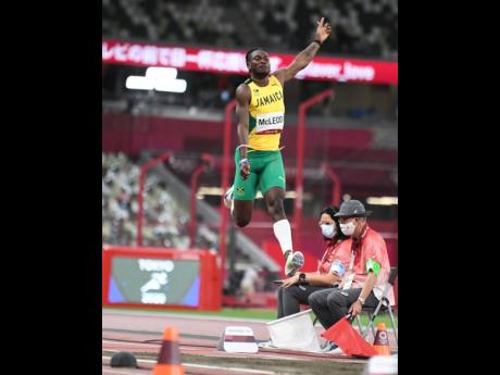 Carey McLeod  competing in the men’s long jump  at the Tokyo 2020 Olympics. 