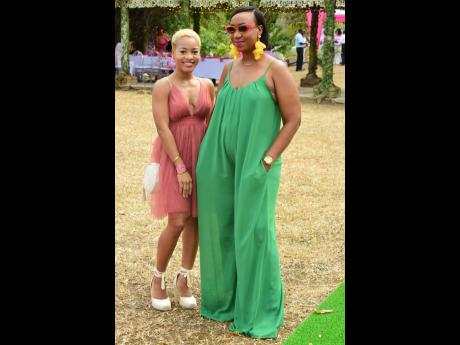 Tressan Phillips (left), sales executive, and Dahlia Mercy, human resources specialist, MBJ Airport Limited, pulled on earth tones for the  event. 