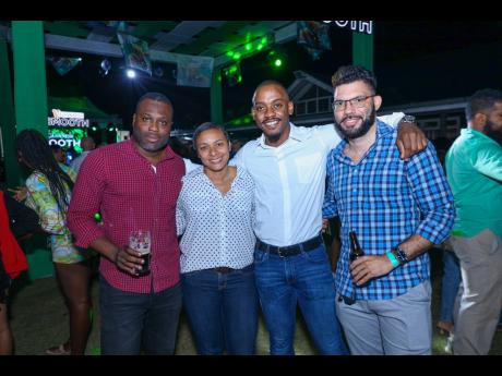 We captured (from left): Craig Pinnock, Trecia Brown, Ricardo Reynolds, and Luke Phillips at the St Patrick’s Day celebration.