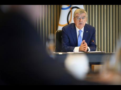 International Olympic Committee (IOC) President Thomas Bach speaks at the opening of the executive board meeting of the IOC in Lausanne, Switzerland, yesterday.