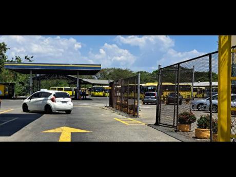 Jamaica Urban Transit Company buses parked at the Twickenham Park depot in St Catherine after drivers took strike action on Thursday.