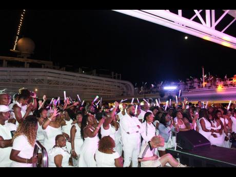 Cruisers enjoying the concert last Saturday evening aboard the  2023 Love and Harmony Cruise.