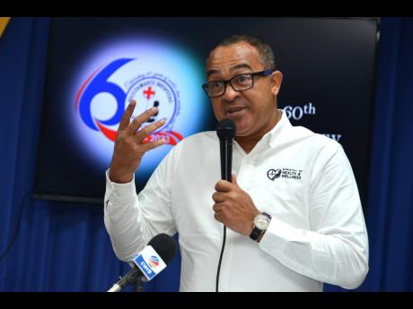 Health and Wellness Minister Dr Christopher Tufton addressing the launch of the Bustamante Children Hospital’s 60th anniversary celebrations on Thursday.