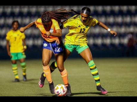 
Action between Jamaica and Anguilla during a Concacaf Women’s Under-20 Championship qualifier in Managua, Nicaragua, on Friday.