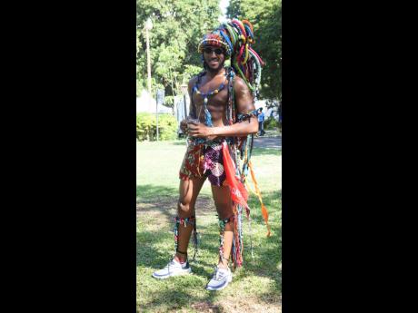 Participating in his fourth carnival, Hanief Lallo took his Lost Tribe head piece with him from Trinidad and Tobago to Jamaica.