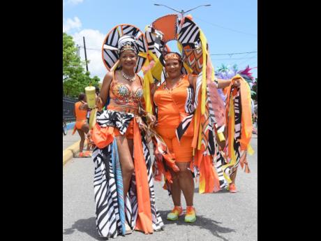 Carnival standouts Margaret Reid (left) and Corah-Ann Sylvester always deliver killer concepts. In 2022, they showed their ‘sheer’ flower power. This year’s look is dubbed Pitchy Patchy and designed by Lisa K. Campbell.