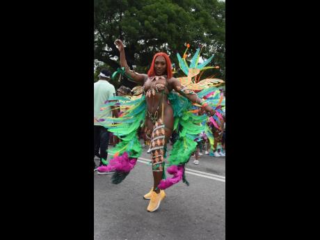 Tashnie ‘Golden Xkillax’ Hinds was among the revellers jumping with Xodus and Bacchanal Jamaica on Sunday.