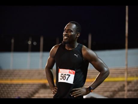 Olympic 110 metres hurdles champion Hansle Parchment moments after competing in Finals C of the men’s 200m run at Velocity Fest 13 held at the National Stadium last Saturday. Parchment placed third in 21.53 seconds.