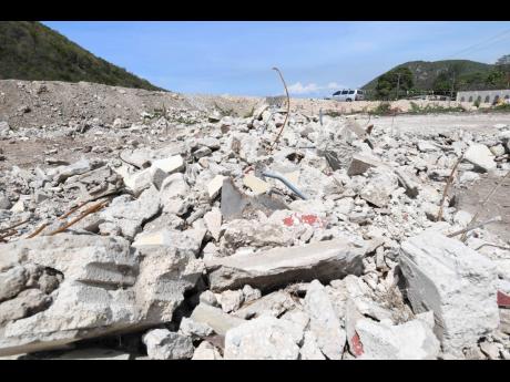 The rubble left from the demolition of the Bull Bay Post Office.