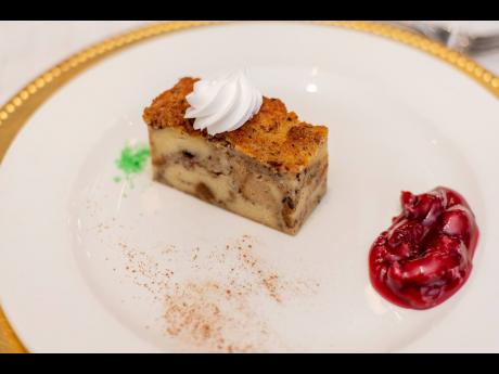 On the sweet side was the bread and butter pudding infused with a hint of pimento and served with a fruit compote.