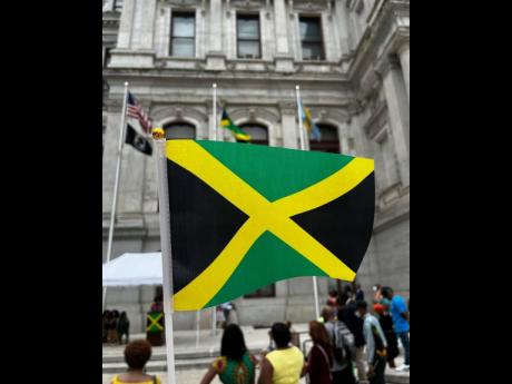
An image taken during Jamaica’s flag-raising ceremony at the 127th staging of the Penn Relays in Pennsylvania. 