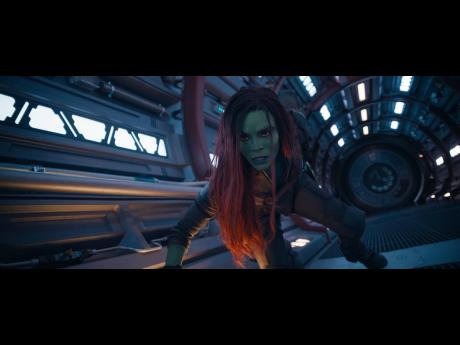 Zoe Saldana as Gamora in Marvel Studios’ Guardians of the Galaxy Vol 3.