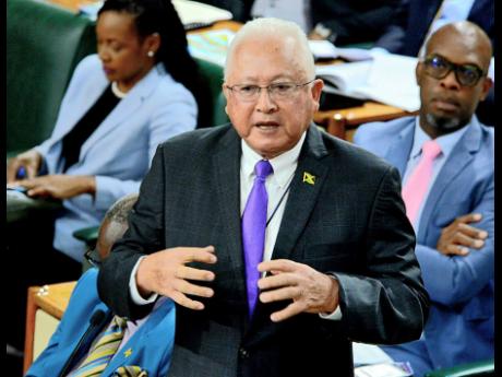 Justice Minister Delroy Chuck  making his contribution to the Sectoral Debate in Parliament on Tuesday.