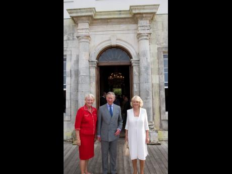 From left: Michele Rollins, King Charles and Queen Consort Camilla.