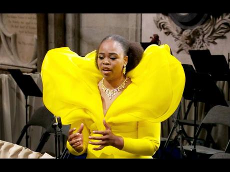 South African opera singer Pretty Yende performs a special solo piece.