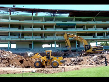 Construction work at Sabina Park ahead of the 2007 Cricket World Cup.