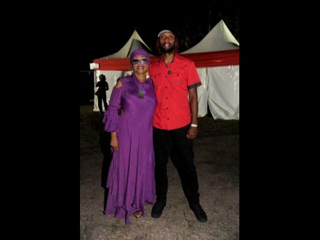 Marcia Griffiths rings in Mother’s Day with her second son, King Yohance Taf Thompson.