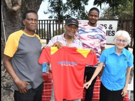 From left: Frederick Hemmings Christian Ambassadors, Clive ‘Busy’ Campbell event organiser, Olympian Jermaine Gonzales and Dr Elizabeth Ward of the Violence Prevention Alliance at the 2023 launch of the annual Bring Back the Love after Labour charity f