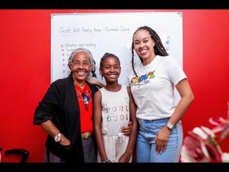 All in the family: Camp conceptualiser Amashika Lorne (right), is joined by her mother and Create with Aunty Ama’s principal, Audrey Tullock Lorne, and her niece, M’Kaeli. 