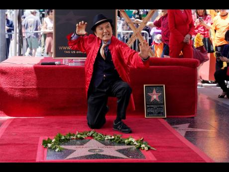 Actor James Hong poses after being honoured with a star on the Hollywood Walk of Fame in 2022 on in the Hollywood section of Los Angeles. 