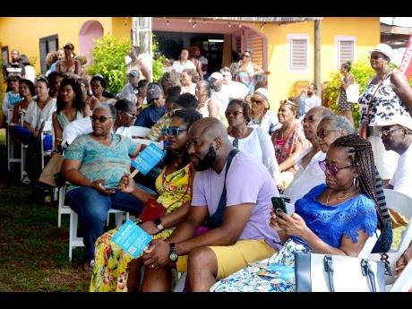 Patrons at Calabash tune in to a literary presentation at Treasure Beach, St Elizabeth, on Sunday.