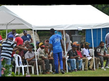 A section of the crowd that turned out for the men’s health fair in Ocho Rios on Sunday.