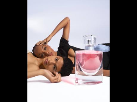 SAINT International’s Jamaican beauty Brit Knight (right), alongside Mexican-Swiss model Celic Dorig in the new Lancôme La Vie Est Belle global advertising fragrance campaign.