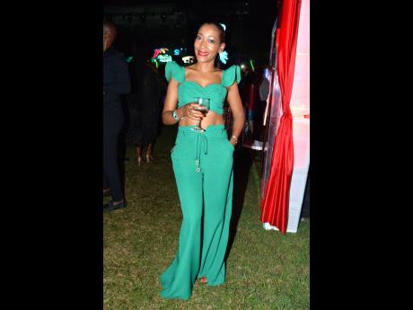 Green was a popular colour last Saturday night and Denishe Jeffrey did justice to it. 
