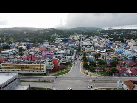 
An aerial view of downtown Montego Bay.