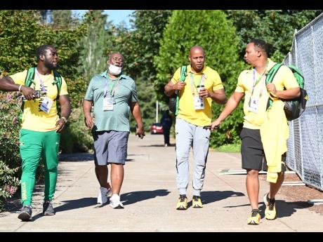 
From left: Members of Jamaica’s coaching staff to the World Athletics Championships in Eugene, Oregon, Lamar Richards, Glen Mills, Marlon Gayle and Michael Frater. 