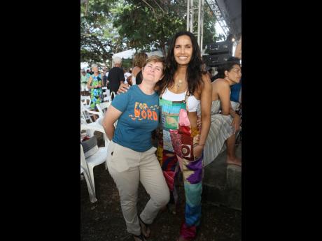 Lakshmi (right) and Justine Henzell, co-founder and producer of the Calabash International Literary Festival.