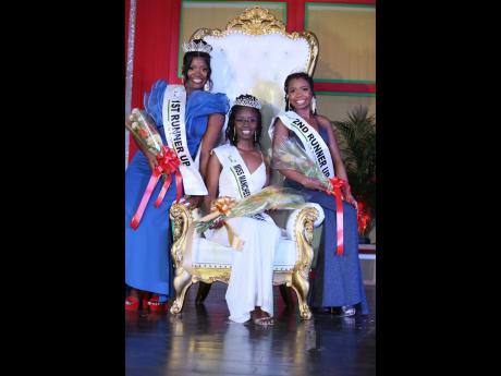 Miss Manchester Festival Queen Donale Bryan is flanked by first runner-up Shennell Espeut (left) and Jade Fearon, second runner-up.
