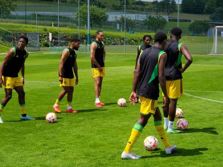 Reggae Boyz go through their paces during a training session in Austria.