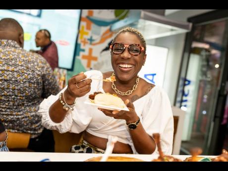 Sandra Bingham, Red Stripe’s human resources business partner, couldn’t contain her excitement as she enjoyed the beer fest fare. 