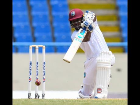 
West Indies batsman Jermaine Blackwood  on the go against Bangladesh at the Sir Vivian Richards Cricket Stadium in North Sound, Antigua and Barbuda last year.